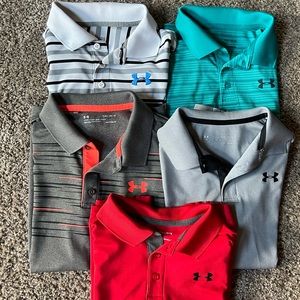 Under Armour YL Golf Polo Lot of 5